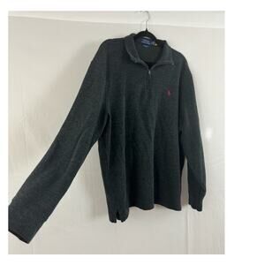 Ralph Lauren Polo Men’s XL Grey Cable-Knit Cotton Sweater Classic Crewneck